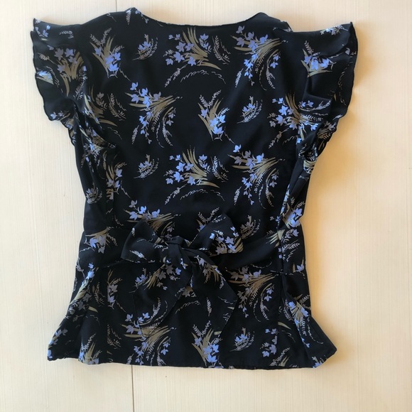 Old Navy Tops Old Navy Black Floral Peplum Top Large Poshmark